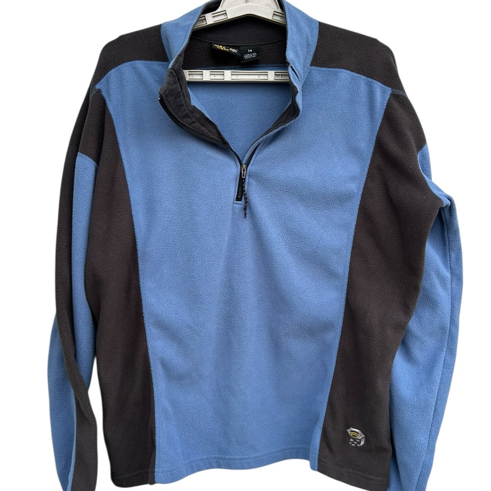 Mountain Hardwear Polartec Pullover Sweater Womens 14 Fleece 1/4 Zip Blue Gray